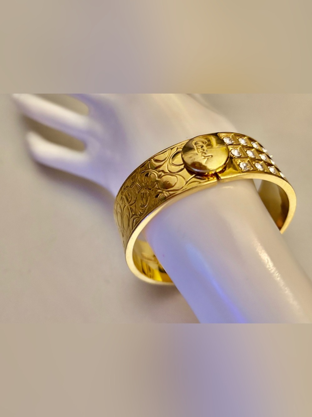 Coach Signature Hinged Bangle Bracelet